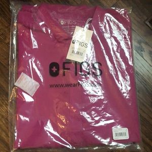 Figs Rafaela Scrub Top- Raspberry Sorbet